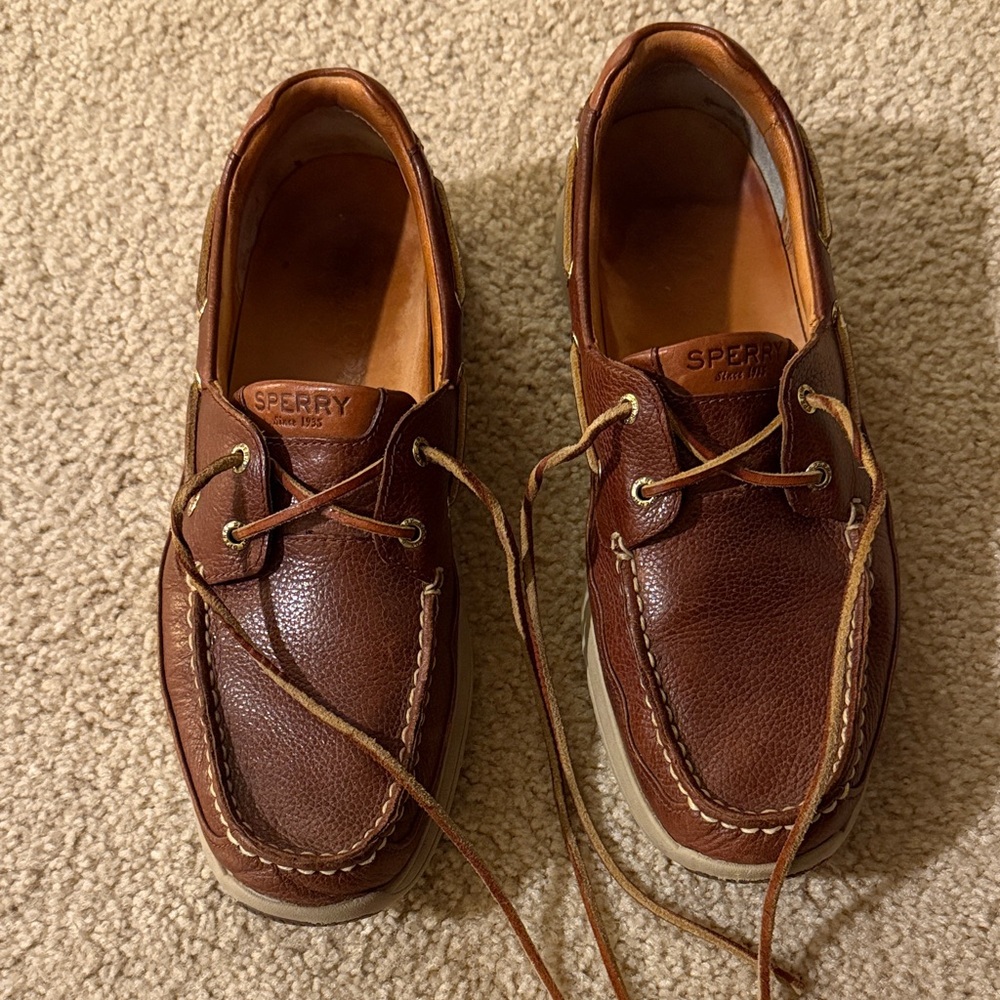 Sperry Men's Rich Brown Leather Boat Shoes